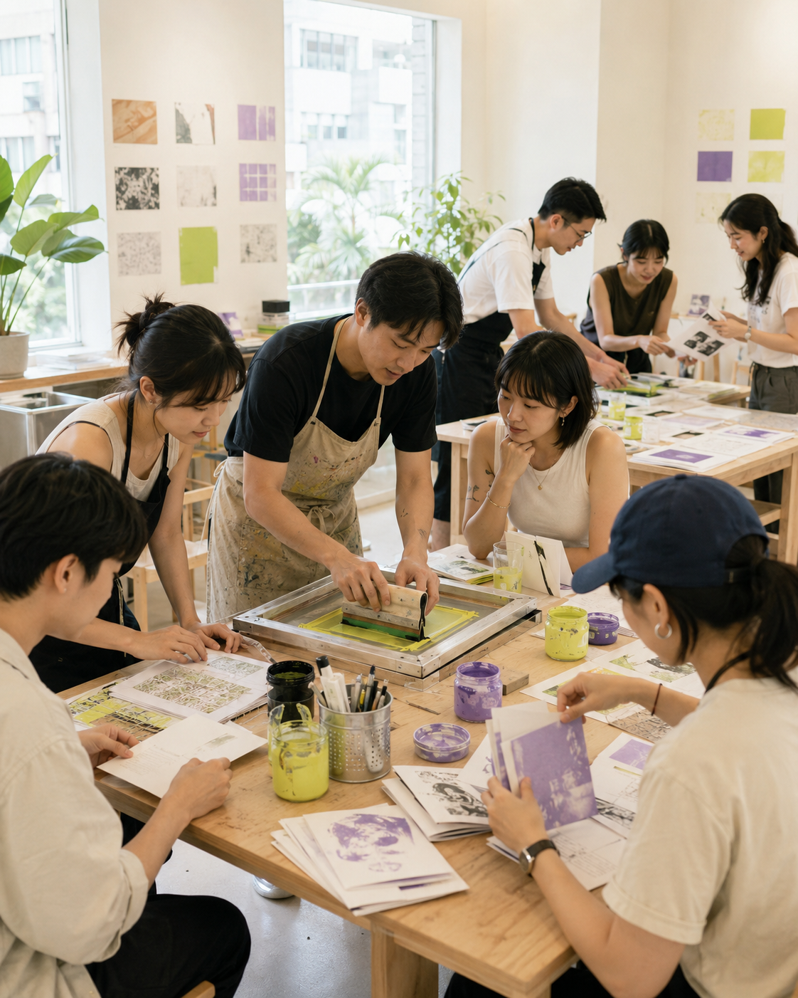 Community zine-making and screen-printing workshop