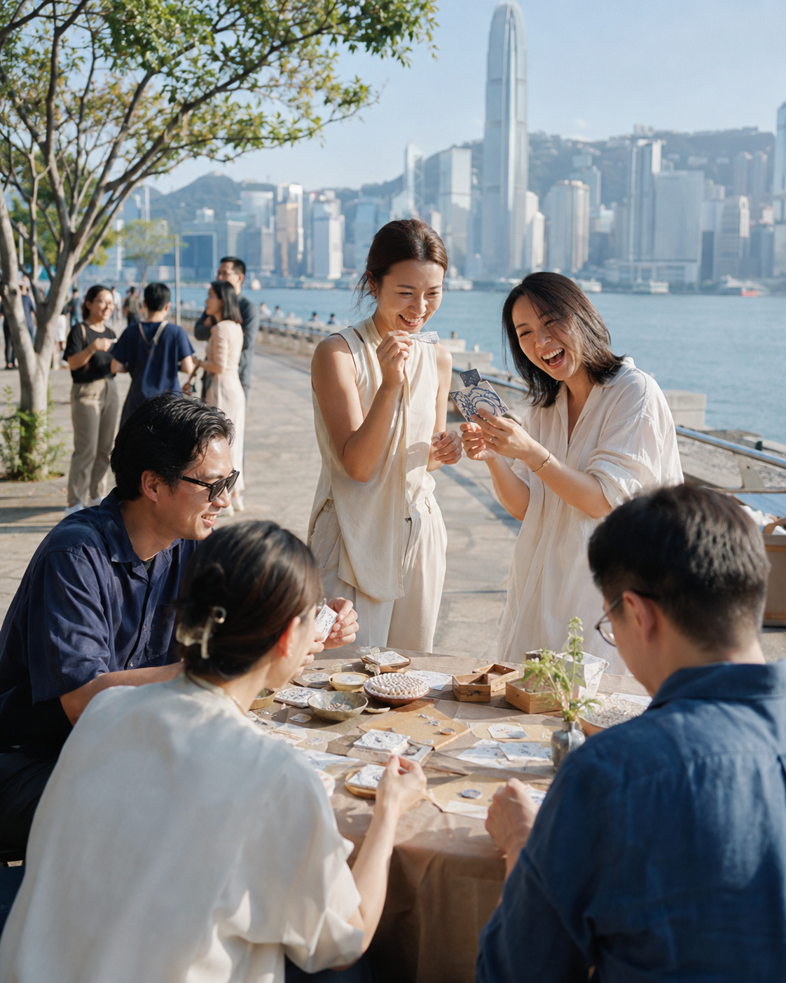Hong Kong waterfront community gathering